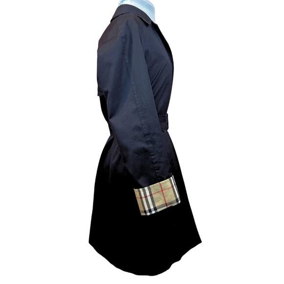Burberry Trench Coat Black House Check Classic Plaid Winter Lining Jacket US 2 - Picture 8 of 16